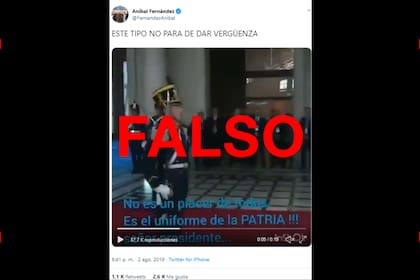 El posteo de Aníbal Fernández con el subtitulado falso