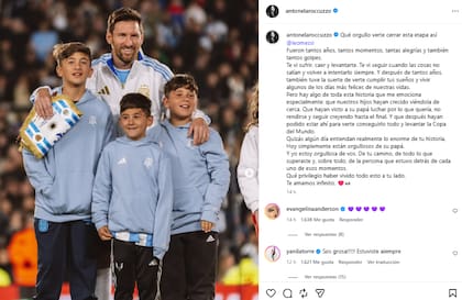 El posteo de Anto Roccuzzo tras el anuncio de Messi (Foto: Instagram @antonelaroccuzzo)