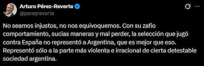 El posteo de Arturo Pérez-Reverte
