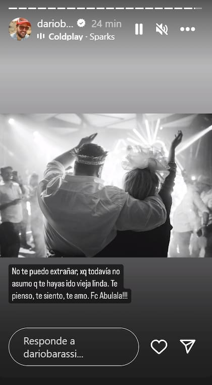 El posteo de Barassi para su mamá, quien cumpliría años