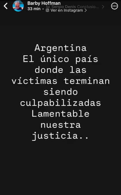 El posteo de Bárbara Hoffman, tras la sentencia de la Justicia tucumana