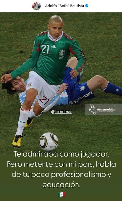 El posteo de Bofo Bautista en Instagram contra Messi