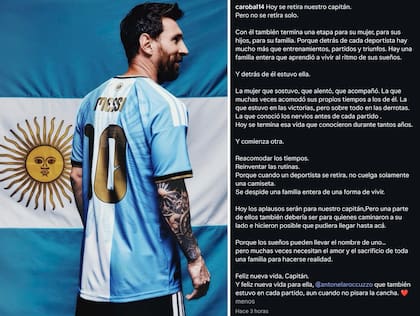 El posteo de Carolina Baldini dedicado a Lionel Messi y Antonela Roccuzzo