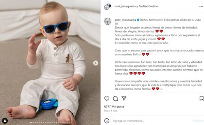 El posteo de Coni Mosqueira sobre el cumpleaños de su hijo Beltrán