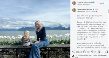 El posteo de Daniela Christiansson tras instalarse en la Argentina