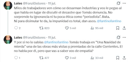 El posteo de Dolores Fonzi