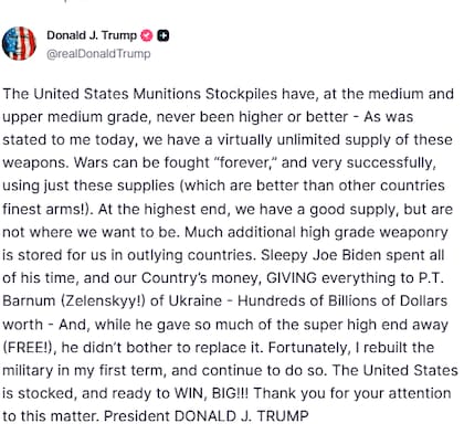 El posteo de Donald Trump