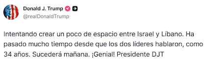 El posteo de Donald Trump