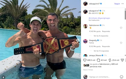El posteo de Edu Aguirre tras vencer a Edul y festejar con Cristiano Ronaldo