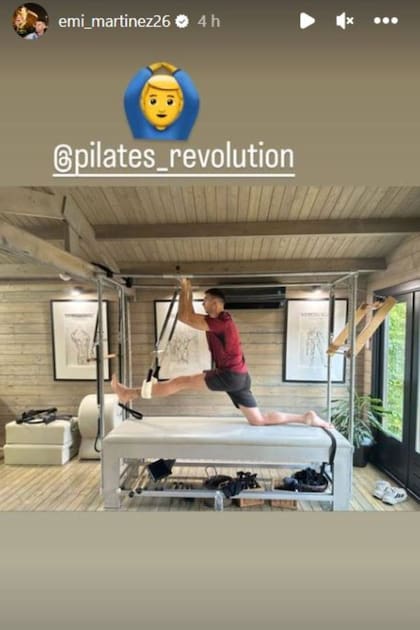El posteo de Emiliano "Dibu" Martínez en plena rutina de pilates en un gimnasio de Birmingham
