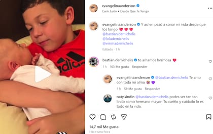 El posteo de Eva Anderson por el Día de la Madre y la reacción de su hijo Bastian