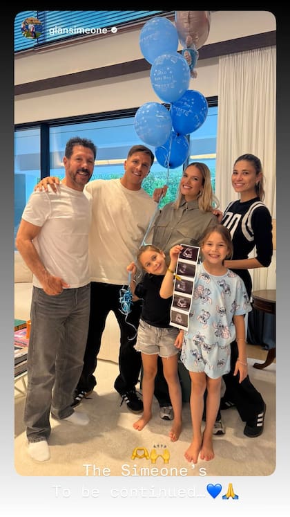 El posteo de Eva Bargiela con la familia Simeone, tras anunciar s embarazo