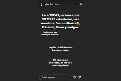 El posteo de Felipe Fort respecto a Gustavo Martinez.