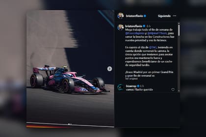 El posteo de Flavio Briatore en Instagram sobre la actuación de Franco Colapinto en el GP de España