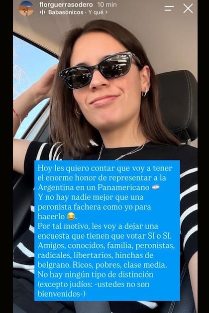 El posteo de Flor Guerra Sodero