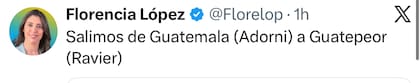 El posteo de Florencia López