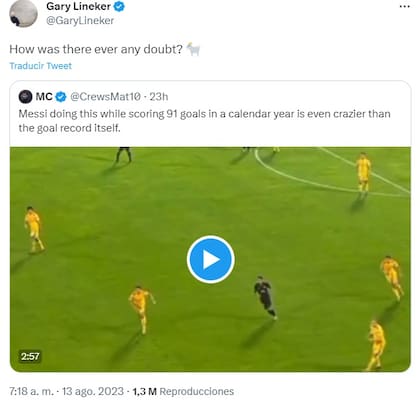 El posteo de Gary Lineker sobre Lionel Messi