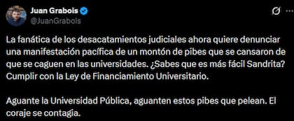 El posteo de Grabois contra Pettovello