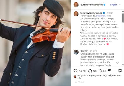 El posteo de Gustavo Yankelevich para su nieto Franco