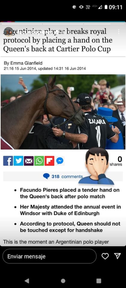 El posteo de Instagram de Facundo Pieres