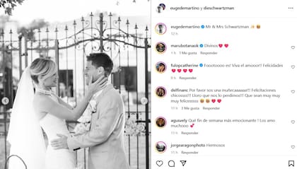 El posteo de Instagram de Peque Schwartzman y Eugenia de Martino