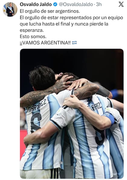 El posteo de Jaldo tras el triunfo