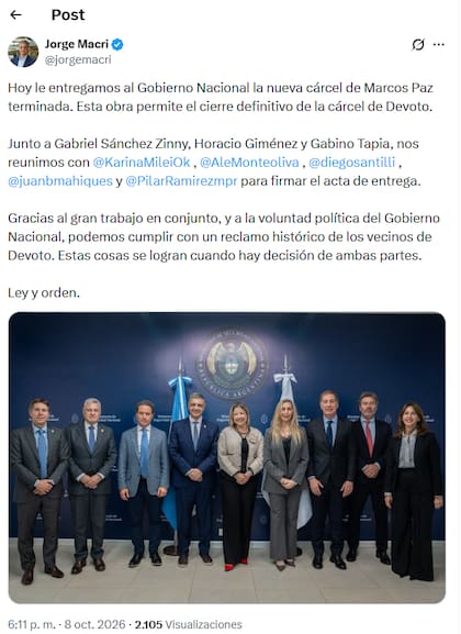 El posteo de Jorge Macri en X