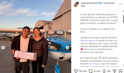 El posteo de José María Muscari sobre su hijo Lucio
