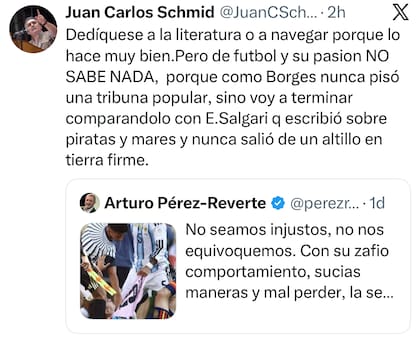 El posteo de Juan Carlos Schmid