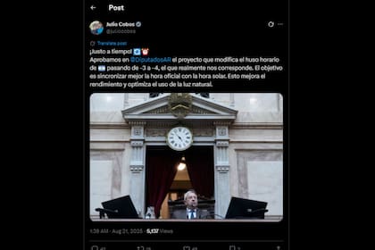 El posteo de Julio Cobos en redes sociales