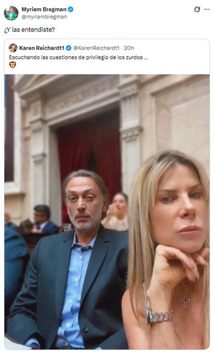 El posteo de Karen Reichardt (X: @KarenReichardt1)