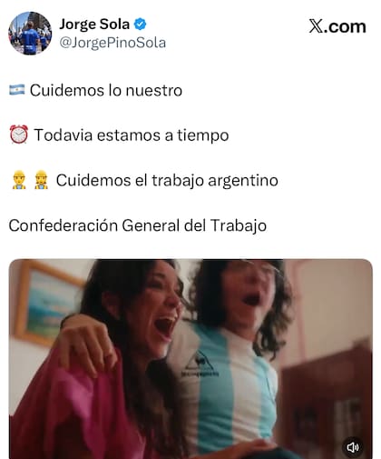 El posteo de la CGT