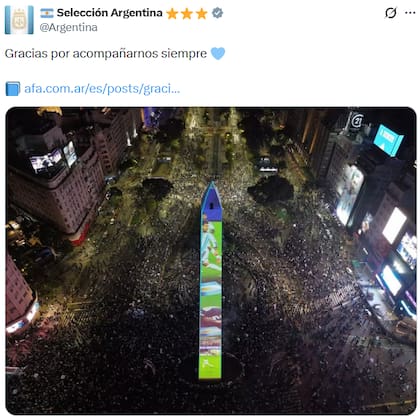 El posteo de la AFA