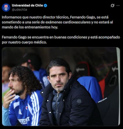 El posteo de la U de Chile sobre Fernando Gago