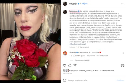 El posteo de Lady Gaga para disculparse por cancelar el concierto en Miami