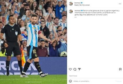 El posteo de Leo en Instagram después del partido (Foto: Instagram @leomessi)