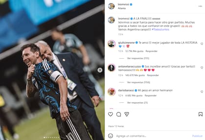 El posteo de Leo Messi tras el triunfo histórico ante Inglaterra (Foto: Instagram @leomessi)