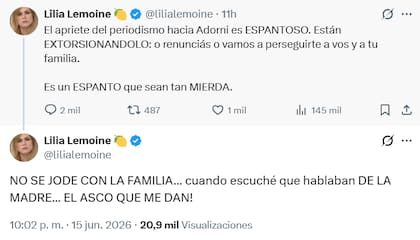 El posteo de Lilia Lemoine