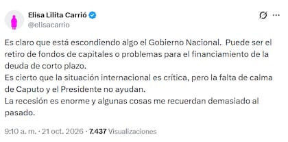 El posteo de Lilita Carrió