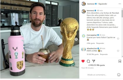 El posteo de Lionel Messi por el aniversario de la final del Mundial de Catar 2022