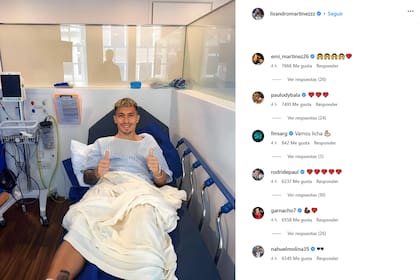 El posteo de Lisandro Martínez en Instagram y los mensajes de aliento de sus compañeros de selección.