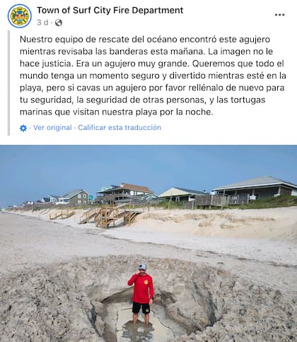 El posteo de los bomberos de Surf City