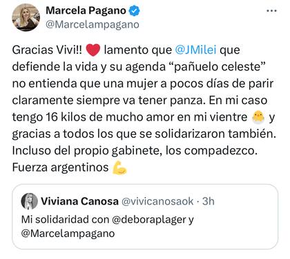 El posteo de Marcela Pagano