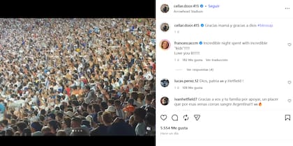 El posteo de Marcella sobre el partido vs Suiza