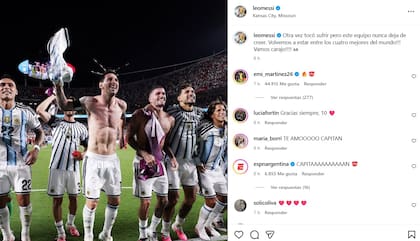 El posteo de Messi en Instagram
