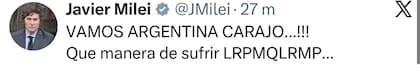 El posteo de Milei tras el triunfo