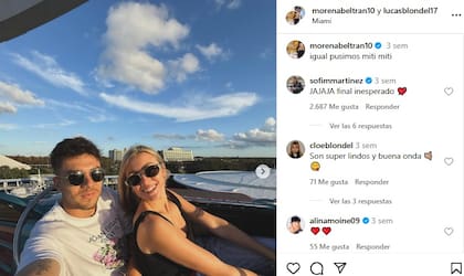 El posteo de More Beltrán donde desmintió que Blondel haya pagado sus vacaciones
