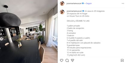 El posteo de Muscari sobre el house tour