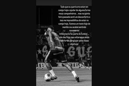 El posteo de Ney sobre su ausencia en el partido de Santos