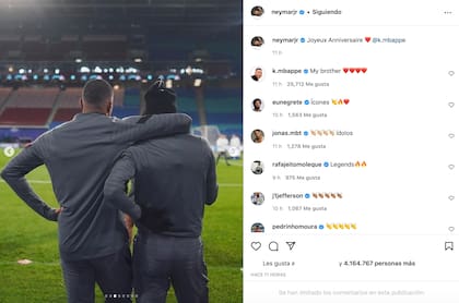 El posteo de Neymar para Mbappé